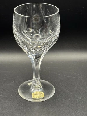 Set of 12 Atlantis "Evora" Panel Cut Crystal Water/Wine Glasses 6" - image 1 of 4