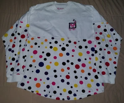 MINNIE MOUSE SPIRIT JERSEY LONG SLEEVE T SHIRT LARGE WALT DISNEY PARKS POLKA DOT - Image 1 of 4