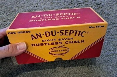 Vintage Binney & Smith An-Du-Septic Sight Saver Dustless Chalk No. 1404 Crayola - Image 1 of 4