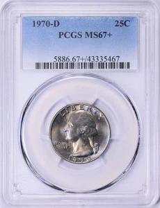1970 D Washington Quarter PCGS MS67+ - Picture 1 of 2