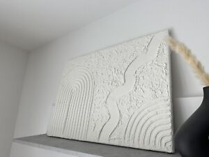 Strukturbild | Textured Art | Reinweiß | 50x70cm | Leinwand