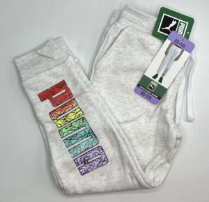 Girls Size XS (5/6) Puma Jogger Pants Sweatpants Adjustable Drawstring White - Picture 1 of 4