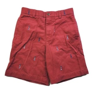 Brooks Brothers 346 Boys Youth 12 Red Shorts Lighthouse Embroidery Preppy Chino - Picture 1 of 9