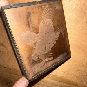 Print Block ( Chicken Rooster Pheasant? ) Copper Face Block - Picture 1 of 14