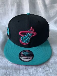 New Era Miami Heat 9Fifty 950 City Edition Colors Vice Beach Snapback Hat NEW 