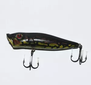 Señuelo Verde Blanco Original Superficie Topwater Negro Boca Grande Bajo Rana Popper - Imagen 1 de 4
