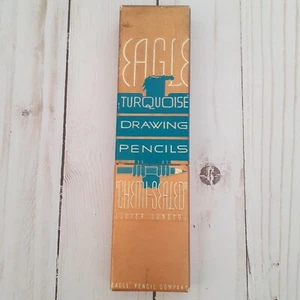 Eagle Chemi-Sealed Turquoise Drawing Pencils in Box Unsharpened 2H - Set of 8 - Picture 1 of 10