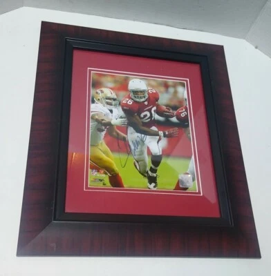 FOTO EMOLDURADA AUTOGRAFADA ASSINADA POR CHRIS BEANIE WELLS NFL ARIZONA CARDINALS com certificado de autenticidade - Imagem 1 de 4