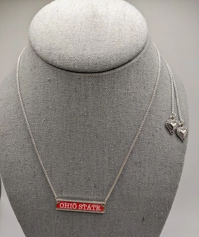 OSU Ohio State University Necklace Silver Tone Cover