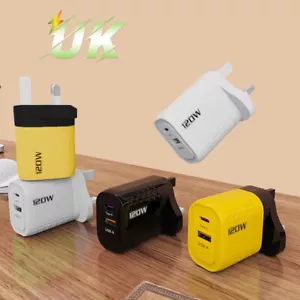 120W Type-C PD USB Charger For Iphone Android Phone Tablet USB-C Fast Charging - Zdjęcie 1 z 21