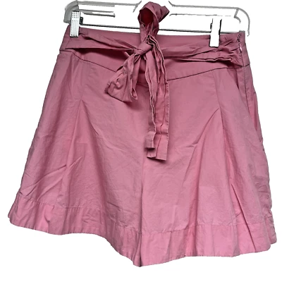 J Crew Tie Waist Poplin Shorts Sx 2 High Rise Preppy Barbiecore Bubblegum Pink - Image 1 of 4