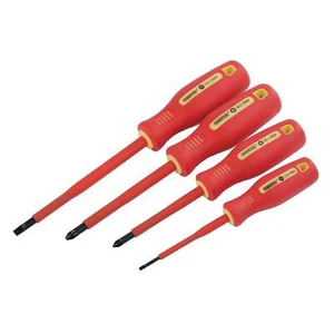 Draper 4 Piece VDE Insulated Pozi and Slotted Screwdriver Set - Picture 1 of 1
