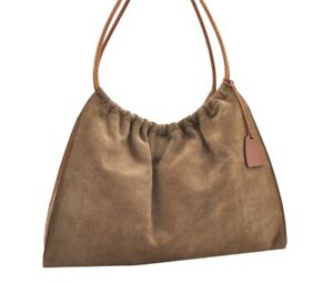 Authentic GUCCI Vintage Shoulder Tote Bag Suede Leather 76553 Brown 2553H