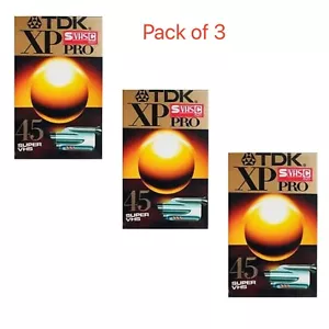 3 x TDK EC-45XPPEH SUPER VHS C Pro Camcorder Tape GENUINE SEALED NEW - Picture 1 of 1