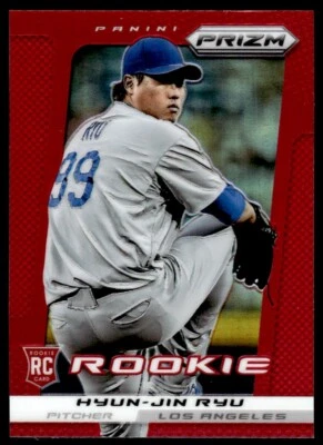 2013 Panini Prizm RED RC Hyun-Jin Ryu Rookie Los Angeles Dodgers #202 - Image 1 of 2
