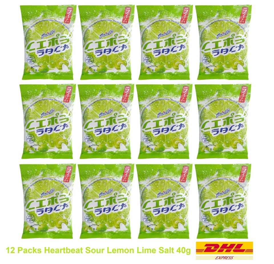 12 caramelos Heartbeat SOUR sabor sal limón lima con vitamina C 15 mg 10 comprimidos Foto 1 de 4