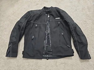 Harley Davidson Mens FXRG Jacket Size Large Black Needs New Zipper (Read) - Picture 1 of 22