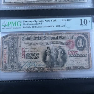 Original Series $1 National Bank Note 1865 $1 FR#380b Saratoga springs, New York - Picture 1 of 5