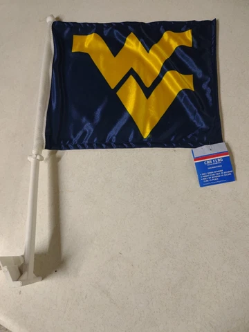 Officially Licensed West Virginia Mountaineers Team Logo Blue Car Window Flag Cover