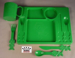 Juego de bandejas para aperitivos Pillsbury Little Sprout 1991 5 piezas Promoción publicitaria Green Giant - Imagen 1 de 5