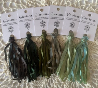 Cinta de seda Gloriana de 4 mm - Tonos de marrón/verde Foto 1 de 2