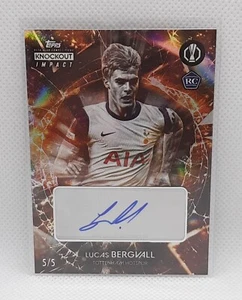 Topps UCC Knockout 2024/25 - IMPACT RC Lucas Bergvall Tottenham Hotspur AUTO /5 - Imagen 1 de 2
