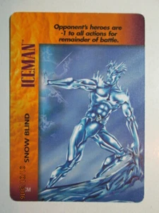 1995 MARVEL OVERPOWER POWERSURGE - SCHEDA SPECIFICA - ICEMAN - " SNOW BLIND " ( CM ) - Foto 1 di 2