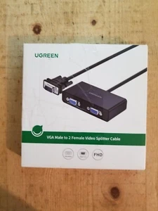 UGREEN VGA Male to 2 Female Video Splitter Cable 3FT Black  - Picture 1 of 1
