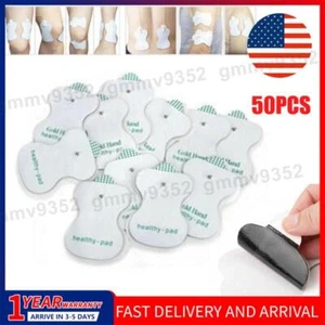 50pcs Electrode Pads Snap On Replacement For Tens Unit Therapy Massagersh USA - Picture 1 of 11