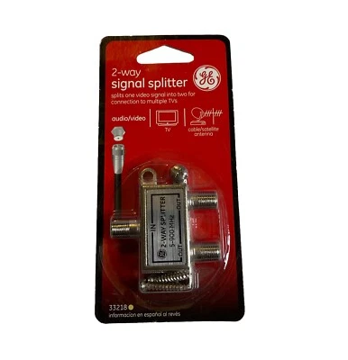 GE 2-Way Signal Splitter 5-900 MHZ UPC 030878332187 - Image 1 of 4