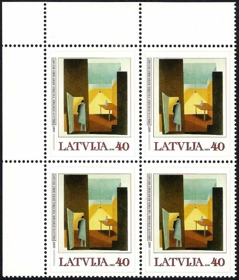 Latvia 2003 (01) Latvian Art - painter Niklavs Strunke - Man in Room (1927) 4-bl - Image 1 of 1