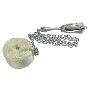Kit de anclaje de kayak con grapa plegable 2,5 kg (cuerda de grilletes de cadena de 4 puntas galvanizada) - Imagen 1 de 12