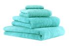 Lot de 4 serviettes/Set de sauna "Deluxe", couleur turquoise, qualité 430 g/m², 