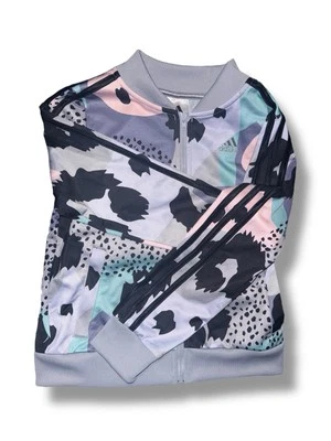 Chaqueta Adidas para niños con estampado rosa turquesa y púrpura Foto 1 de 2