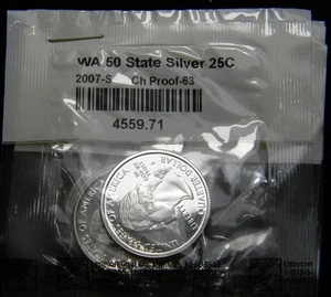 2007-S YEAR SET OF 5 PROOF STATEHOOD QUARTERS MT WA ID WY UT LITTLETON PACKAGING - Picture 1 of 11