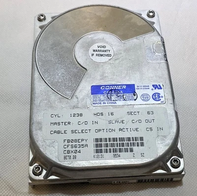 ✔️💽 VERIFIED CONNER PERIPHERALS CFS635A 635MB RETRO ATA IDE 3.5" HARD DRIVE UK - Image 1 of 4