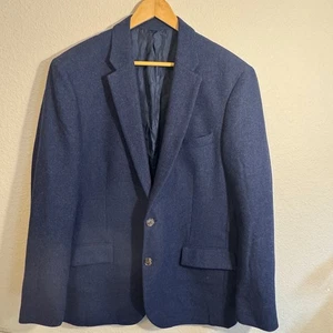 J.Crew Thompson Mens Wool Blend Blazer Jacket, Navy Blue, Size 44R - Picture 1 of 7