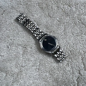 Movado Stainless Steel Ladies Watch Black Dial - Picture 1 of 10