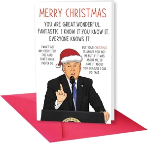 Tarjeta de Navidad Humor Trump, Humor Donald Trump Tarjetas de Navidad Regalos para Mujer... - Imagen 1 de 6