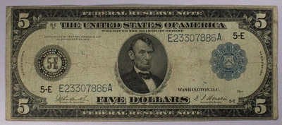 Series Of 1914 $5 Blue Seal Federal Reserve Note - Image 1 of 4