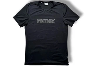 Gymshark Black Performance T-Shirt Men’s Medium Short Sleeve Gym Top Tee Weight - Picture 1 of 10