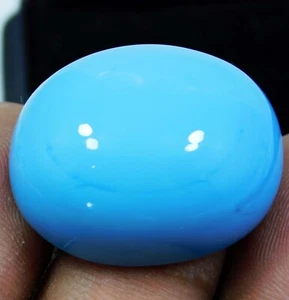 49.15 Ct Natural Brazilian Turquoise Blue Cabochon Oval Cut Loose Gemstone - Picture 1 of 6
