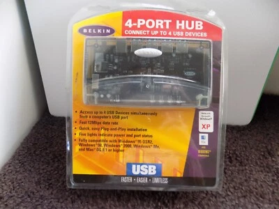 Belkin F5U021 USB 4-Port Hub NEW Sealed Never Opened OEM NOS - Image 1 of 4