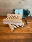 4 Natural Wooden Bamboo Soap Bar Dish Tray Holder