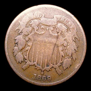 1869 Two Cent Piece 2cp ---- Nice Details Coin ---- #523E - Picture 1 of 2