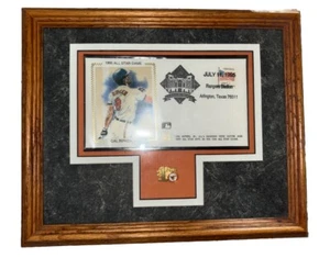 Sobre estampado Cal Ripken 1995 All Star Game enmarcado con prendedor de ventilador #1 Orioles - Imagen 1 de 3