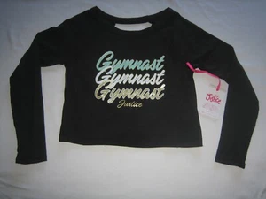 Camiseta Justice Girls Manga Larga-Negra Talla XS 5/6 GIMNASTA Nueva - Imagen 1 de 2