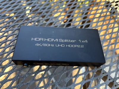 1x4 4-Port HDMI 2.0 Video Splitter Amplifier 4K UHD 4K@60Hz HDCP 2.2 - NO CORDS - Image 1 of 3