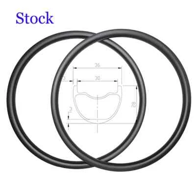Cubierta de bicicleta de montaña 29er MTB XC AM llantas de carbono sin cámara 28*36 mm mate 2 piezas Foto 1 de 4