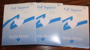 Nurse Mates Full Support Hosiery 81500 White Lot of 3 Size B New In Package - Picture 1 of 4